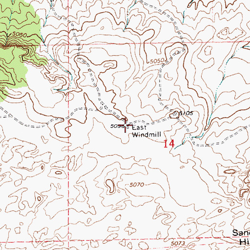 Topographic Map of East Windmill, NM