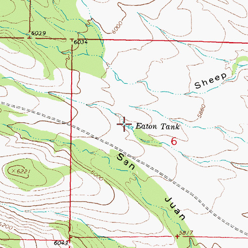 Topographic Map of Eaton Tank, NM