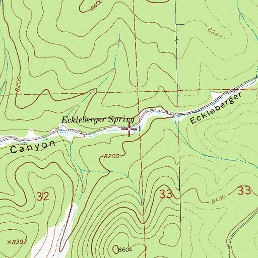 Topographic Map of Eckleberger Spring, NM