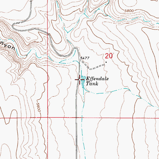 Topographic Map of Effendale Tank, NM