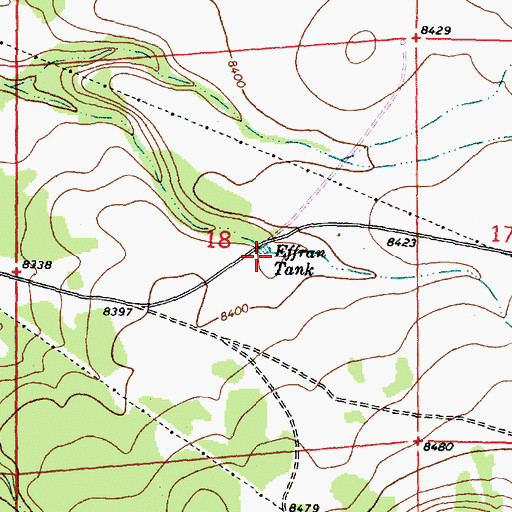 Topographic Map of Effran Tank, NM