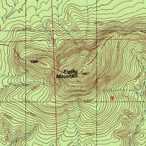Topographic Map of Eighty Mountain, NM