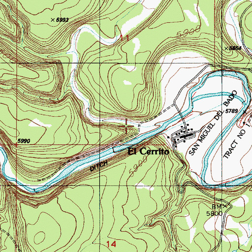 Topographic Map of El Caon de Pena, NM