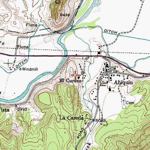 Topographic Map of El Curuco, NM