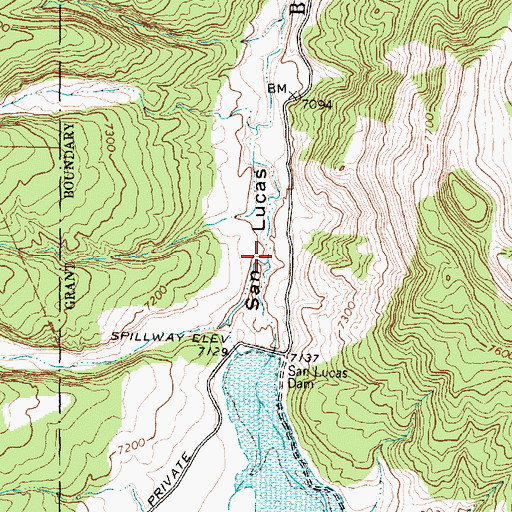 Topographic Map of El Derrame Caon, NM