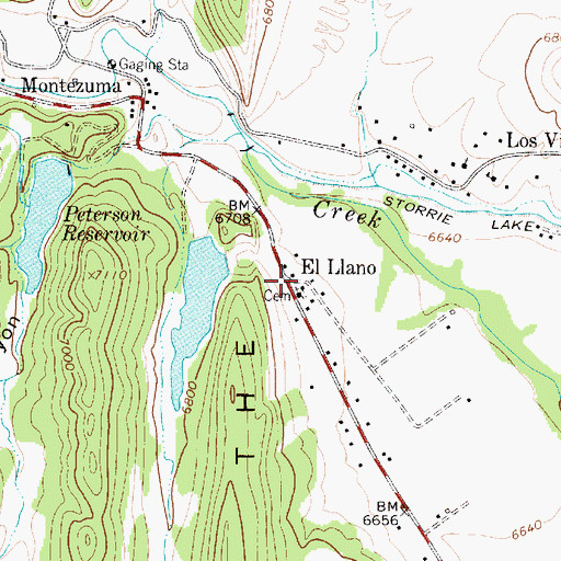 Topographic Map of El Llano, NM