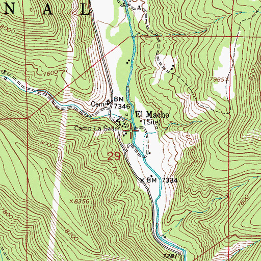 Topographic Map of El Macho, NM