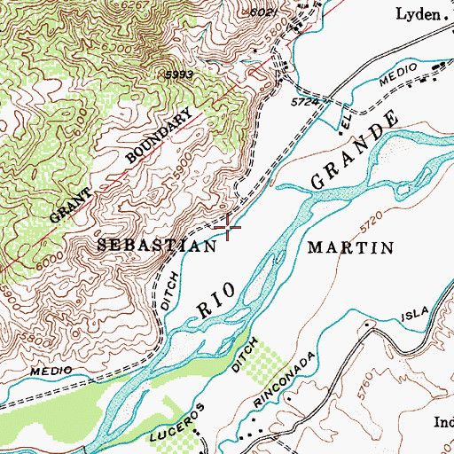 Topographic Map of El Medio Ditch, NM