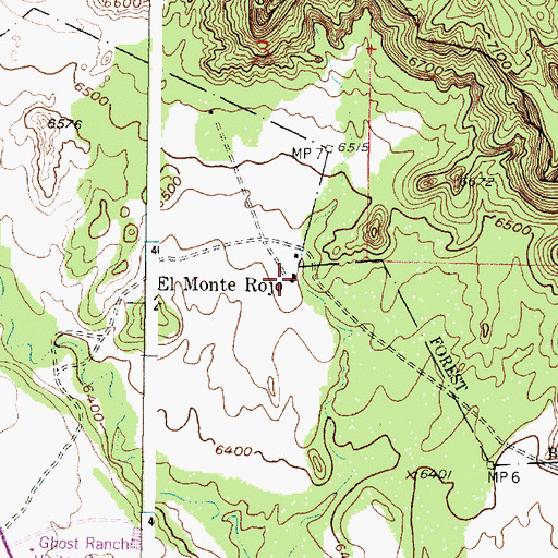 Topographic Map of El Monte Rojo, NM
