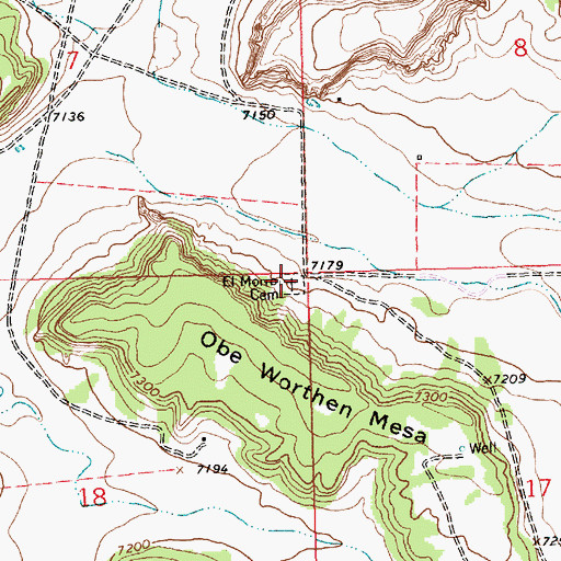 Topographic Map of El Morro Cemetery, NM