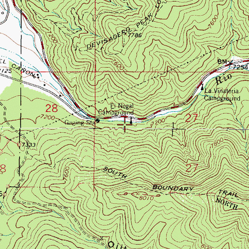 Topographic Map of El Nogal Campground, NM