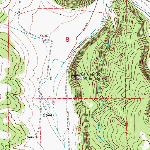Topographic Map of El Pablito Indian Ruins, NM
