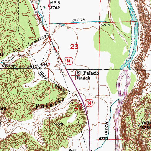 Topographic Map of El Palacio Ranch, NM