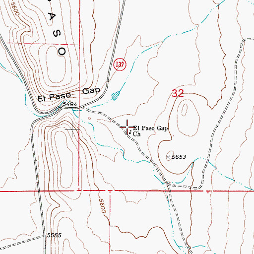 Topographic Map of El Paso Gap Church, NM