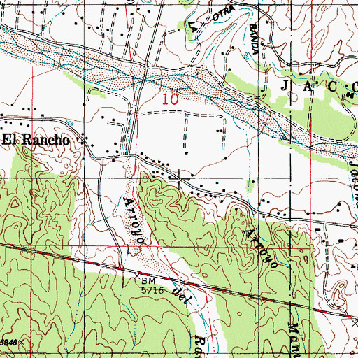 Topographic Map of El Rancho, NM