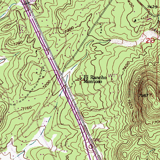 Topographic Map of El Rancho Montoso, NM
