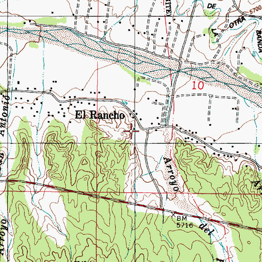 Topographic Map of El Rancho School, NM