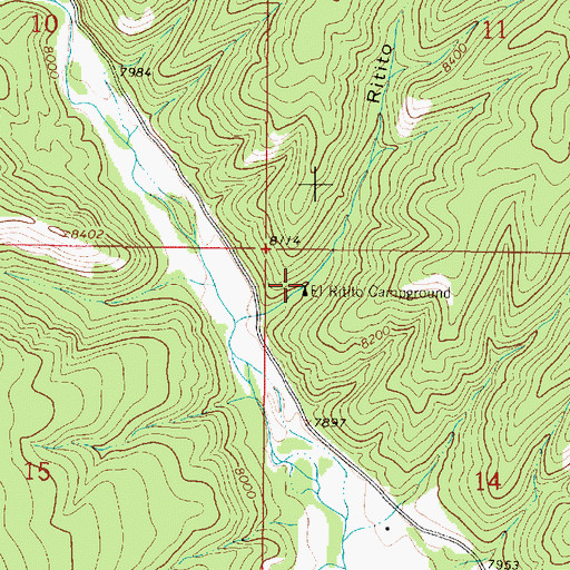 Topographic Map of El Ritito Campground, NM