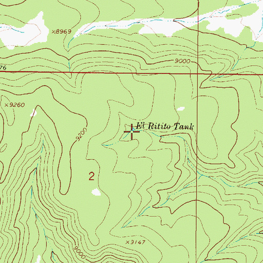 Topographic Map of El Ritito Tank, NM