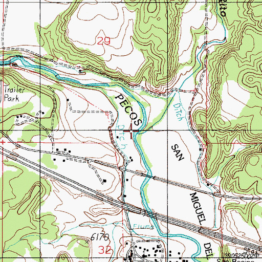 Topographic Map of El Rito, NM