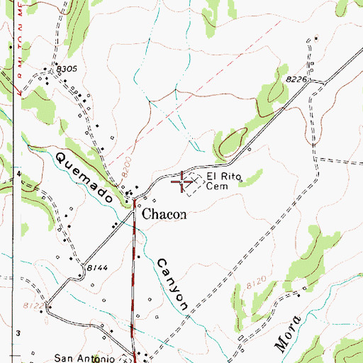 Topographic Map of El Rito Cemetery, NM