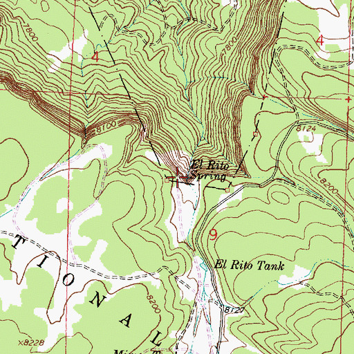 Topographic Map of El Rito Spring, NM