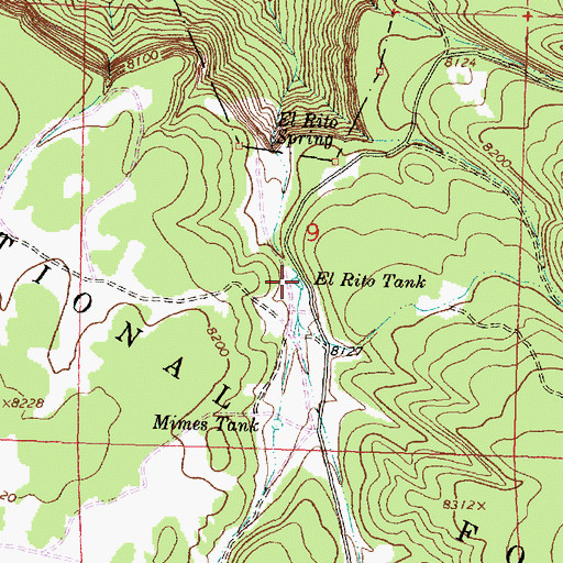 Topographic Map of El Rito Tank, NM