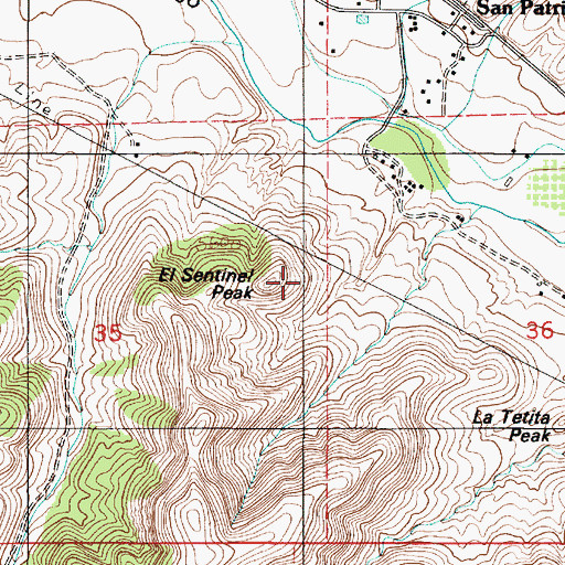Topographic Map of El Sentinel Peak, NM