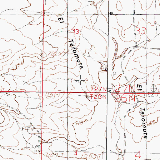 Topographic Map of El Teromote, NM
