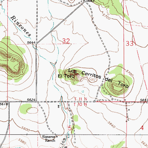 Topographic Map of El Toro, NM