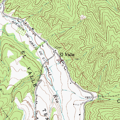 Topographic Map of El Valle, NM