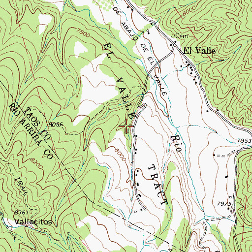 Topographic Map of El Valle Tract, NM