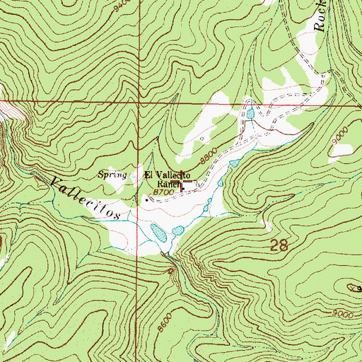 Topographic Map of El Vallecito Ranch, NM