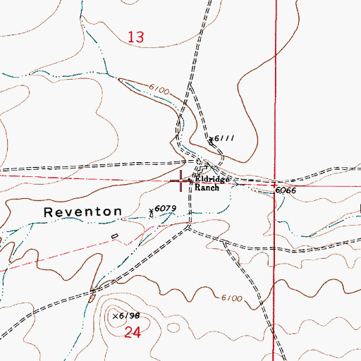Topographic Map of Eldridge Ranch, NM