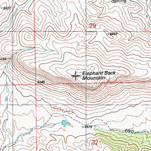 Topographic Map of Elephant Back Mountain, NM