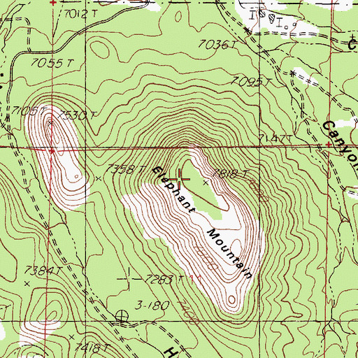 Topographic Map of Elephant Mountain, NM