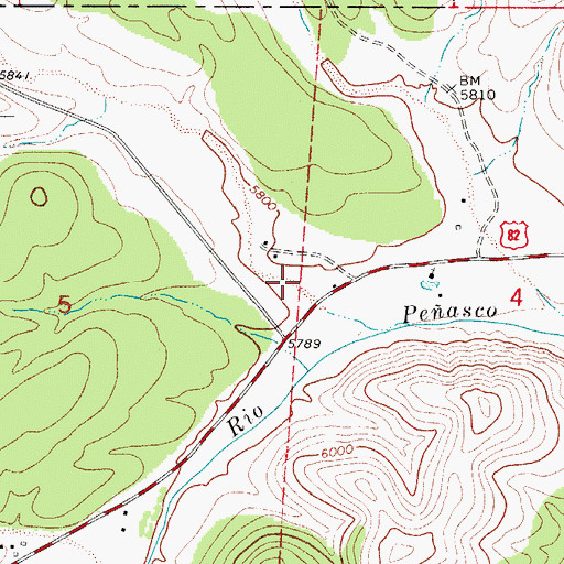 Topographic Map of Elk Canyon, NM