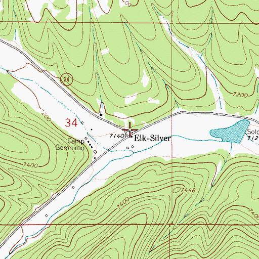 Topographic Map of Elk- Silver, NM