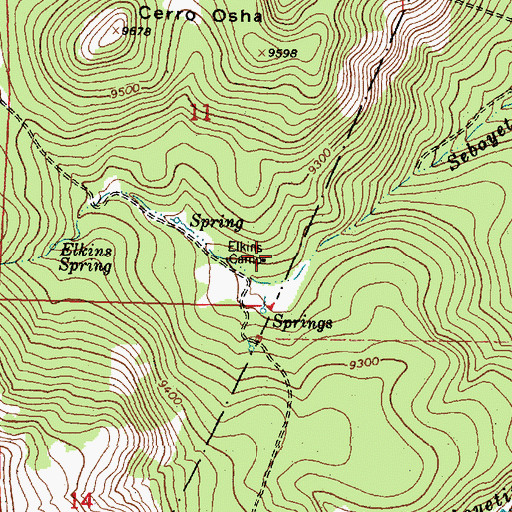 Topographic Map of Elkins Camp, NM