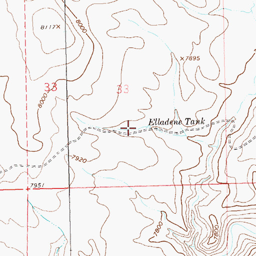 Topographic Map of Elladene Tank, NM