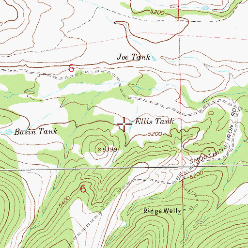 Topographic Map of Ellis Tank, NM