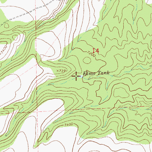 Topographic Map of Elmo Tank, NM