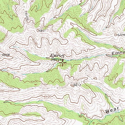 Topographic Map of Emrick Spring, NM