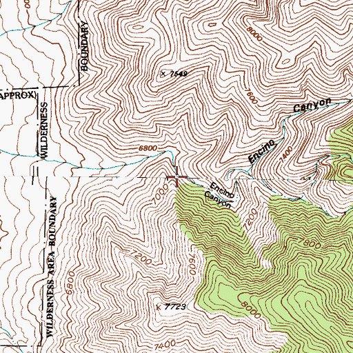 Topographic Map of Encino Canyon, NM