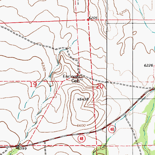 Topographic Map of Encinoso Cemetery, NM