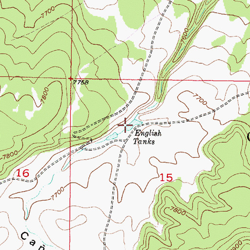 Topographic Map of English Tanks, NM