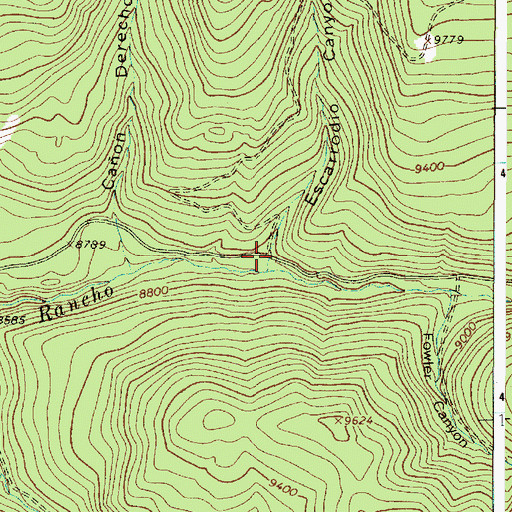Topographic Map of Escarrodio Canyon, NM