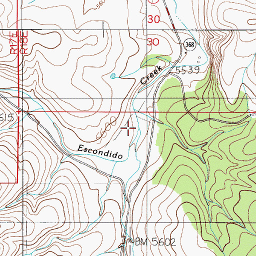 Topographic Map of Escondido Canyon, NM