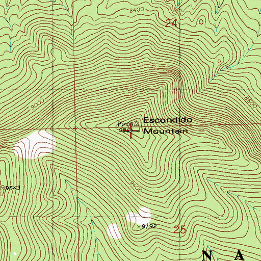 Topographic Map of Escondido Mountain, NM