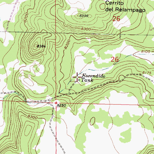 Topographic Map of Escondido Tank, NM